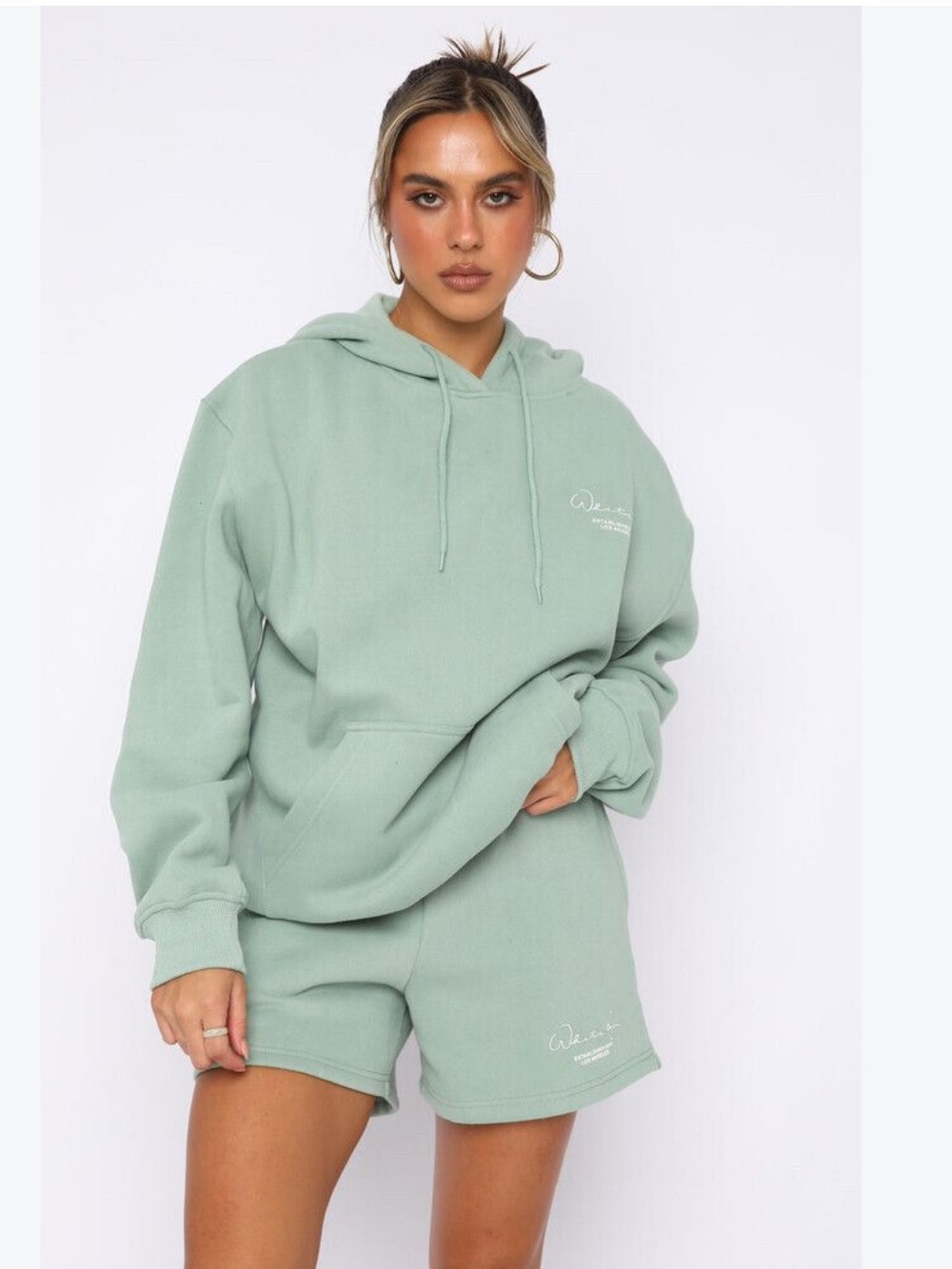 WHITEFOX Oversized Hoodie & Shorts Set